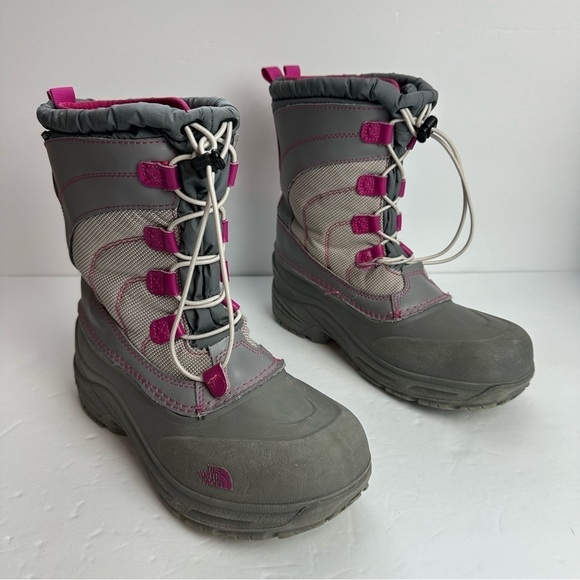 The North Face Alpenglow Winter Boots Big Kids Size 7 or EU 39 Pink Gray Grey - Picture 1 of 9